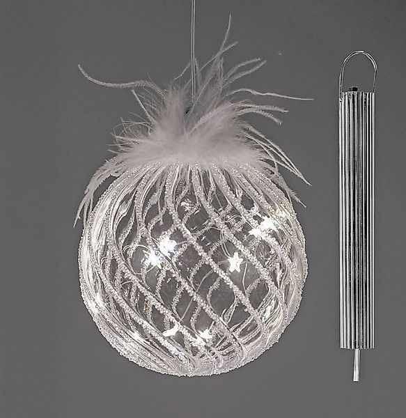 formano LED Dekolicht Weihnachtskugel LED mit Timer Glaskugel 12cm zum Häng günstig online kaufen