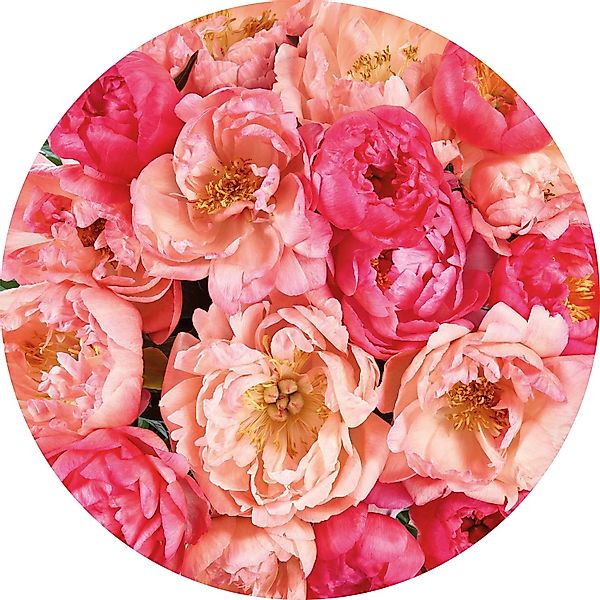 Sanders & Sanders Selbstklebende Runde Tapete Blumen Rosa Ø 125 cm 611805 günstig online kaufen