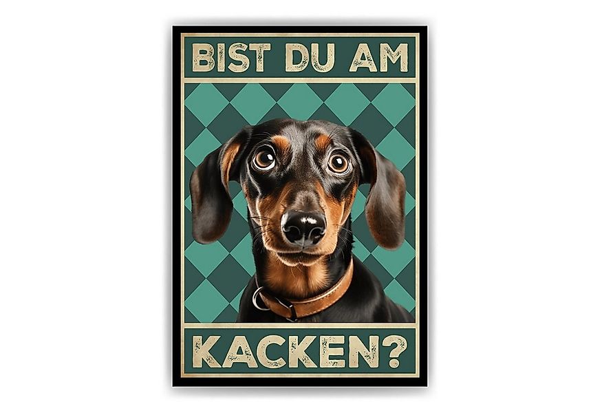 Tigerlino Poster Bist du am Kacken? Hunde Wandbild DIN A4 Gästebad Badezimm günstig online kaufen