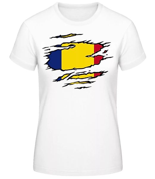 Zerrissene Flagge Romänien · Frauen Basic T-Shirt günstig online kaufen