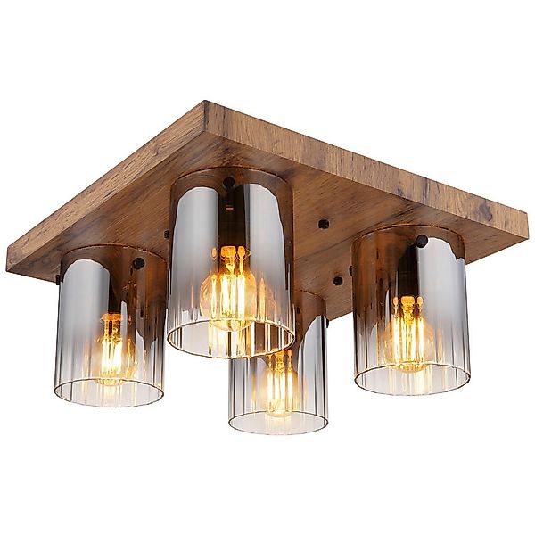 Globo Lighting Deckenleuchte   ¦ holzfarben ¦ Maße (cm): B: 41 H: 18 Lampen günstig online kaufen