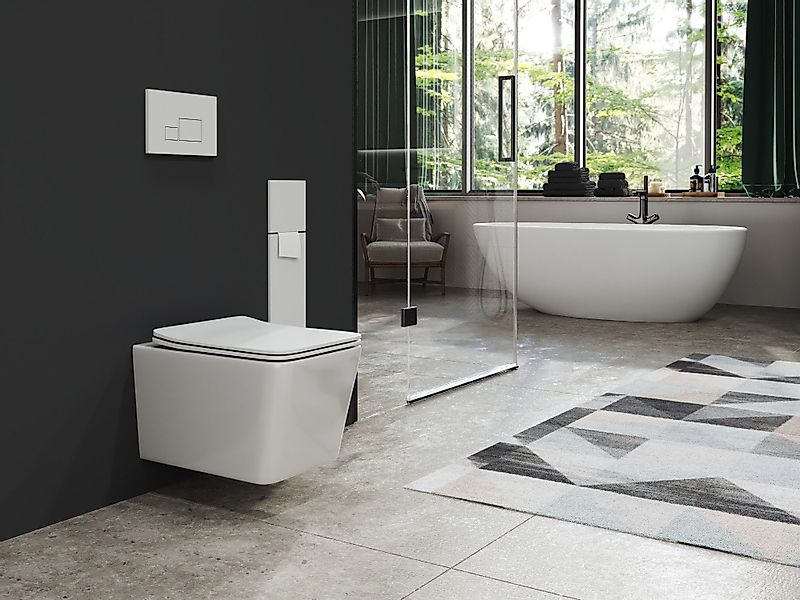 Aqua Bagno Tiefspül-WC Spülrandloses Hänge-WC inklusive günstig online kaufen