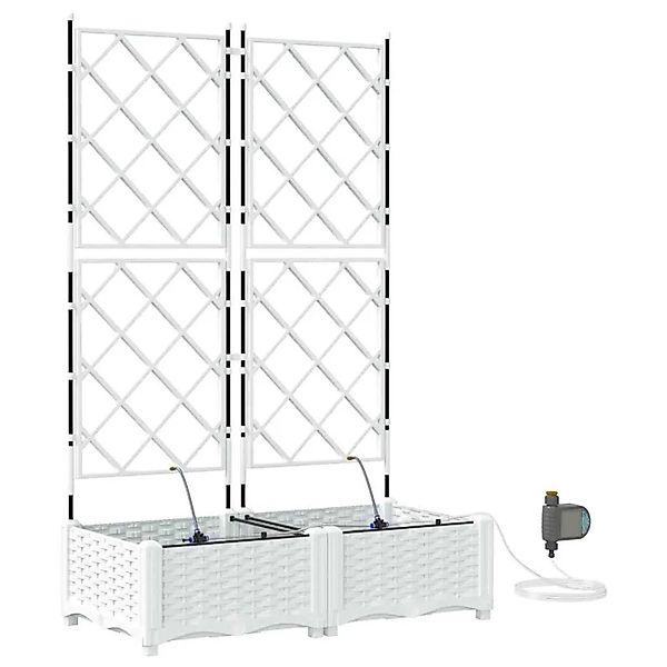 vidaXL Garten-Pflanzgefäß 2 Stk Weiß Stahl 42002918 günstig online kaufen