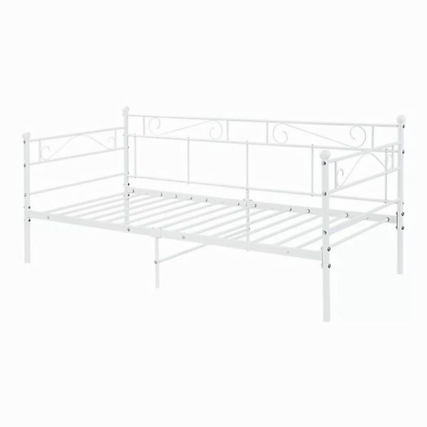 en.casa Metallbett, »Trerunta« Bettgestell 180 x 200 cm Stahl Weiß günstig online kaufen