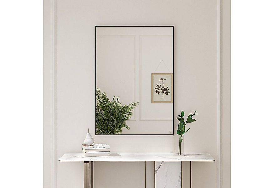 Boromal Wandspiegel Flur Flurpiegel modern Spiegel Schwarz mit Metall Alumi günstig online kaufen