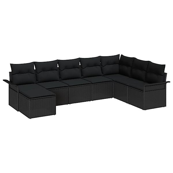 vidaXL Garten-Sofa-Set mit Kissen 8-Tlg Schwarz Poly Rattan 3354152 günstig online kaufen