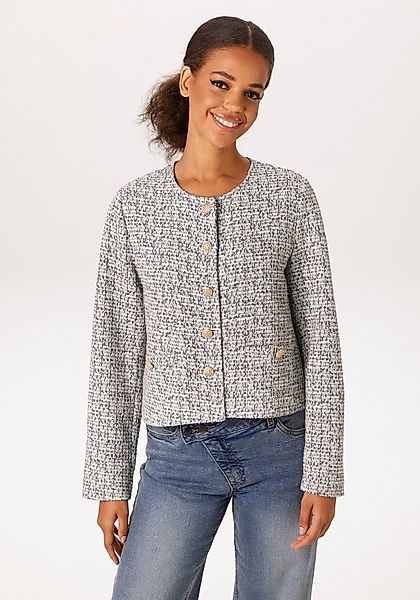 Aniston CASUAL Kurzblazer aus melierter Bouclé-Jacquard-Qualität - NEUE KOL günstig online kaufen