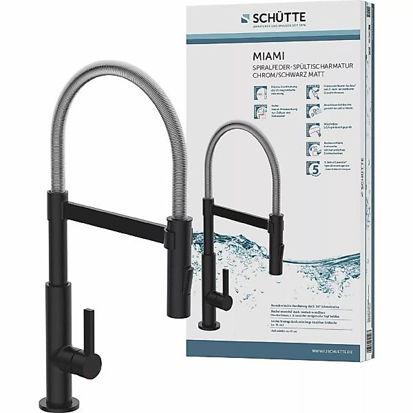 Schütte Spültischarmatur MIAMI energiesparende Cold-Start-Funkt., 360° günstig online kaufen