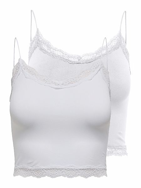 ONLY Trägertop "ONLVICKY LACE SEAML 2-PACK CROPPED TOP", 2 Stk. günstig online kaufen
