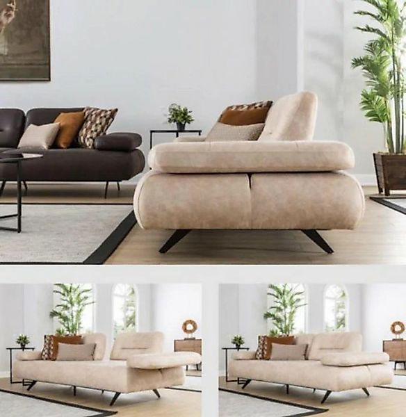 JVmoebel 2-Sitzer Sofa 2 Sitzer Polstersofa beige Textill Design Modern Cou günstig online kaufen