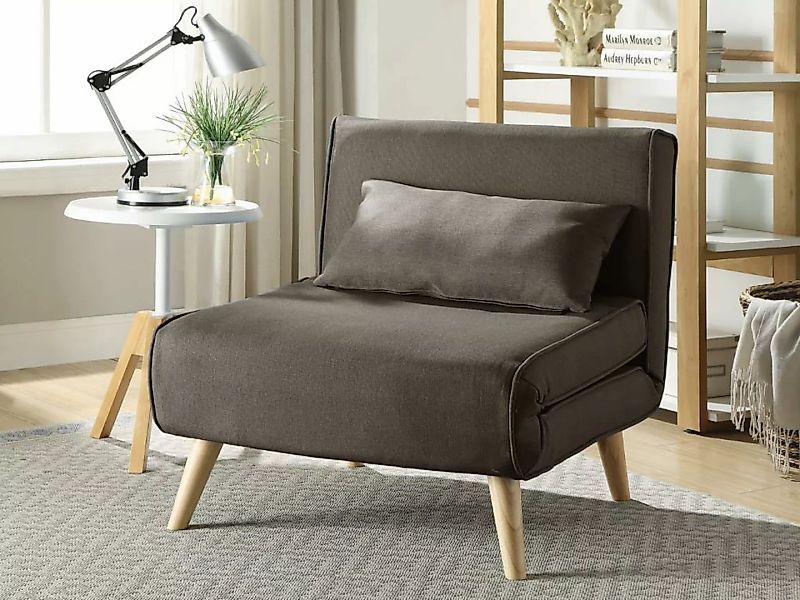 Futonsessel - Stoff - Taupe - POSIO günstig online kaufen