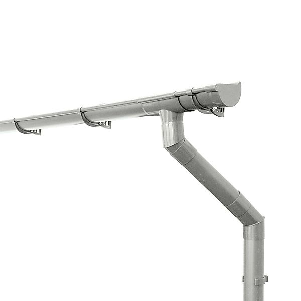 Inefa Dachrinnen Set PVC 8m NW 125 Halbrundrinne Gartenhaus Grau günstig online kaufen