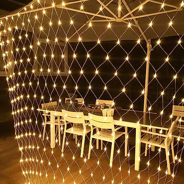 Rosnek LED-Lichtervorhang LED Lichternetz Lichterkette,Außen Party günstig online kaufen