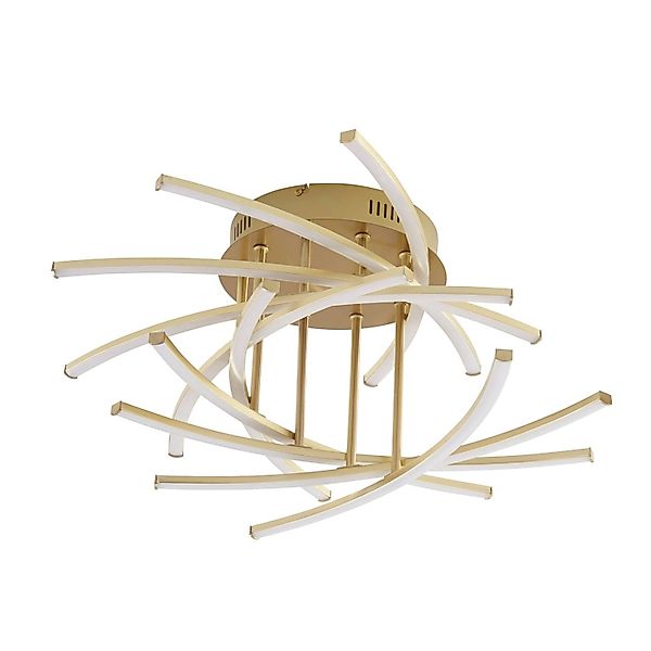 Lindby LED Deckenleuchte Flakira 10008796 Dimmbar Modern in Bronze aus Alum günstig online kaufen
