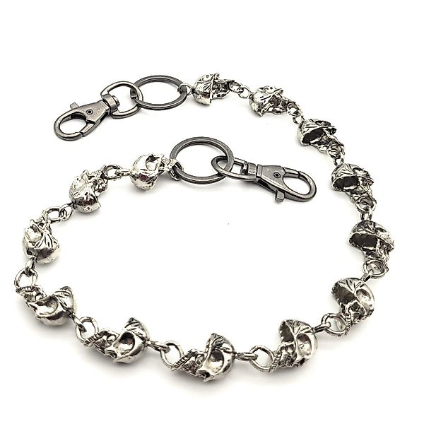 Lemasi Geldbörse Totenkopf-Hosenkette Metall schwer 60cm günstig online kaufen