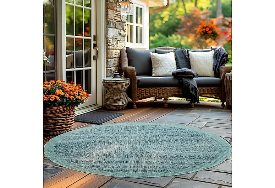 Carpettex Outdoorteppich Unicolor, Rund, Höhe: 3 mm, Teppich Wetterfest Was günstig online kaufen