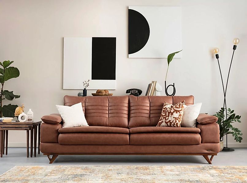 Villa Möbel Sofa Riga, 1 Stk. 3-Sitzer, mit Relax-/Bettfunktion durch umkla günstig online kaufen