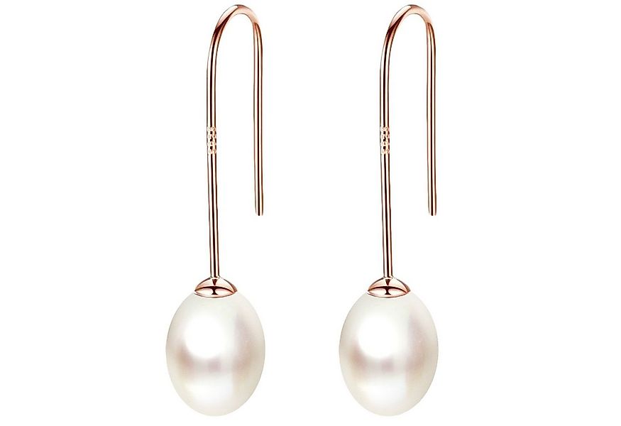 LÖB Perlenohrringe 925 Silber Roségold Ohrringe Hängend Zuchtperlen Tropfen günstig online kaufen