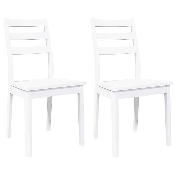 vidaXL Esszimmerstühle 2 Stk Weiß Massivholz Gummibaum 4102521 günstig online kaufen