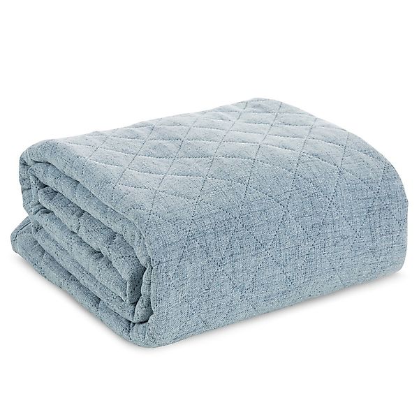 Eurofirany Tagesdecke LEINOPTIK, Karomuster Steppung Doppelbett günstig online kaufen