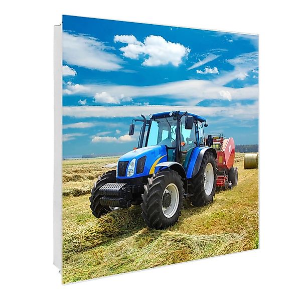 Banjado Großer Schlüsselkasten Glas 30x30cm Weiß Scharnier Links 50 Haken B günstig online kaufen