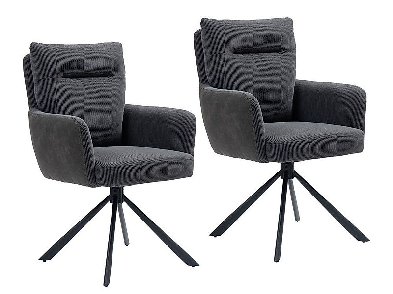 WOLF MÖBEL Esszimmerstuhl SEBA Drehstuhl Stefan 180° anthrazit, 2er SET (60 günstig online kaufen