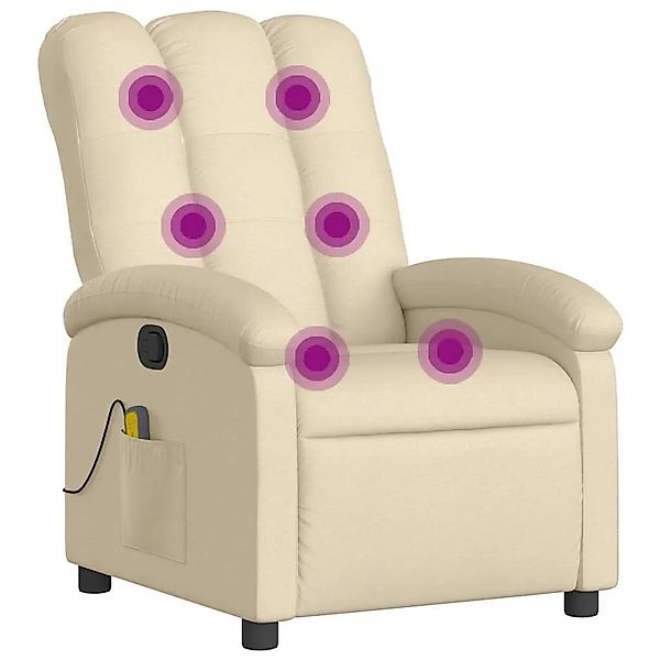 vidaXL Massage-Relaxsessel Cremefarbener Stoff 3205387 günstig online kaufen