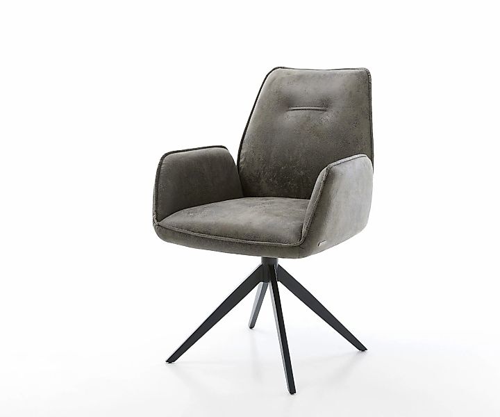 Drehstuhl Zoa-Flex Mikrofaser Grau Antik Kreuzgestell breit Schwarz 360° dr günstig online kaufen