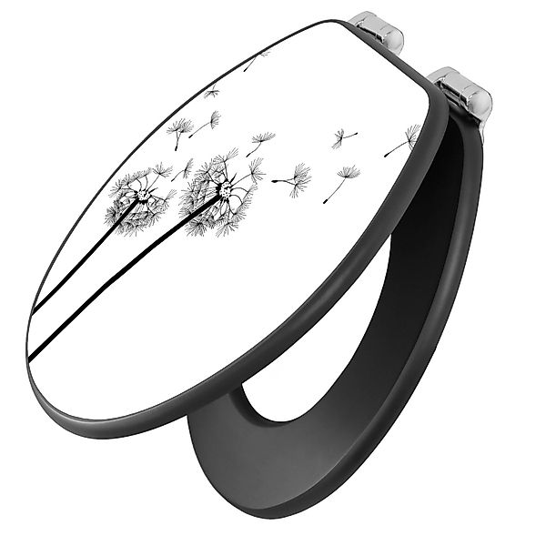 banjado WC-Sitz Anthrazit Motiv Pusteblume 2 (umweltfreundliches Material, günstig online kaufen
