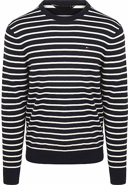Tommy Hilfiger Pullover Streifen Navy - Größe L günstig online kaufen