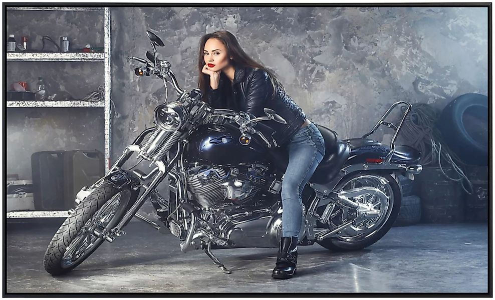 Papermoon Infrarotheizung »Frau auf Motorrad«, sehr angenehme Strahlungswär günstig online kaufen