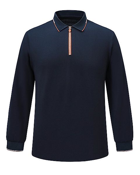 Allthemen Langarmshirt Langarm-Poloshirt mit Polokragen und Halbzip Herren günstig online kaufen