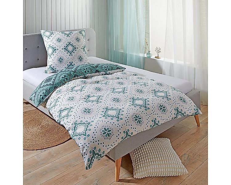 TRAUMSCHLAF Bettwäsche München grün, Mikrofaser, 3 teilig günstig online kaufen