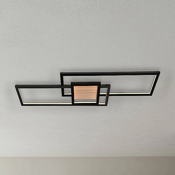 Lindby LED-Deckenleuchte Emiljan, schwarz, Metall, dimmbar günstig online kaufen