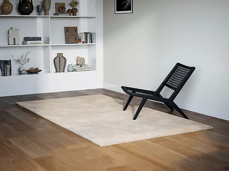 Teppich mit Kreismuster in Relief-Optik - Pelz-Optik - 160 x 230 cm - Beige günstig online kaufen