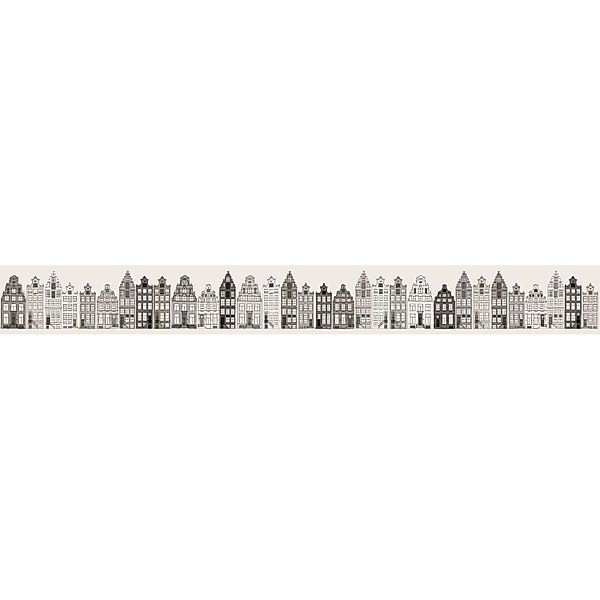 ESTAhome Xxl-Tapetenbordüre Amsterdamer Grachtenhäuser Grau 50 x 400 cm 157 günstig online kaufen