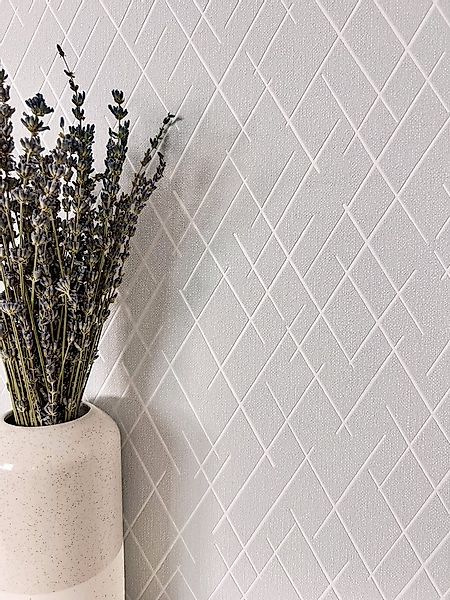 Newroom Vliestapete Saira Grey Tapete Mustertapete Linien,Striche,Leicht gl günstig online kaufen