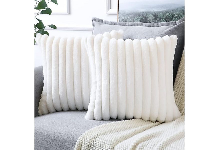 OKWISH Kissenbezüge 2er Set Flauschig Plüsch Deko Dekokissen Sofakissen Zie günstig online kaufen