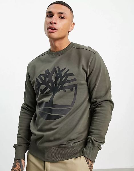 Timberland – Core Tree – Sweatshirt in Khaki mit Baum-Logo-Grün günstig online kaufen