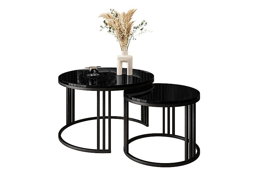 Lookway Couchtisch LORI 2in1 mit Hochglanz Platte (2er Set), Durchmesser: ⌀ günstig online kaufen