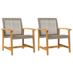 vidaXL Sofaelement Gartenstühle 2 Stk. Grau günstig online kaufen