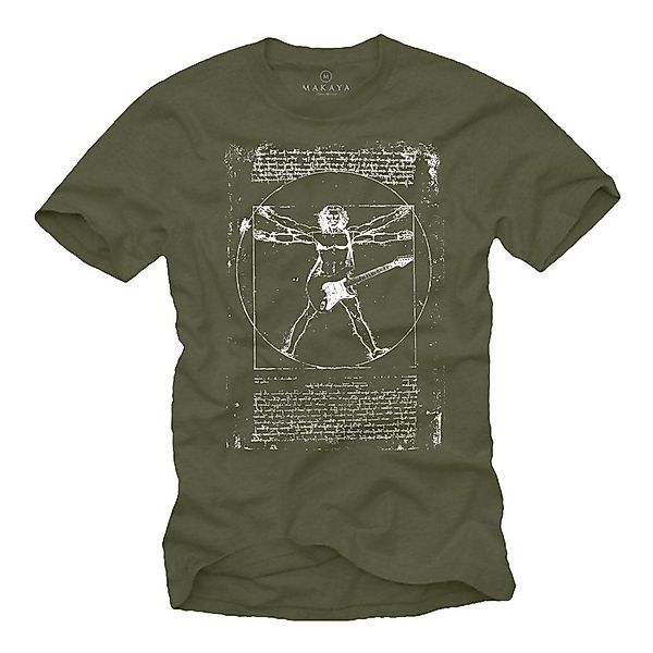 MAKAYA Print-Shirt Gitarre Herren Musik Bandshirt günstig online kaufen