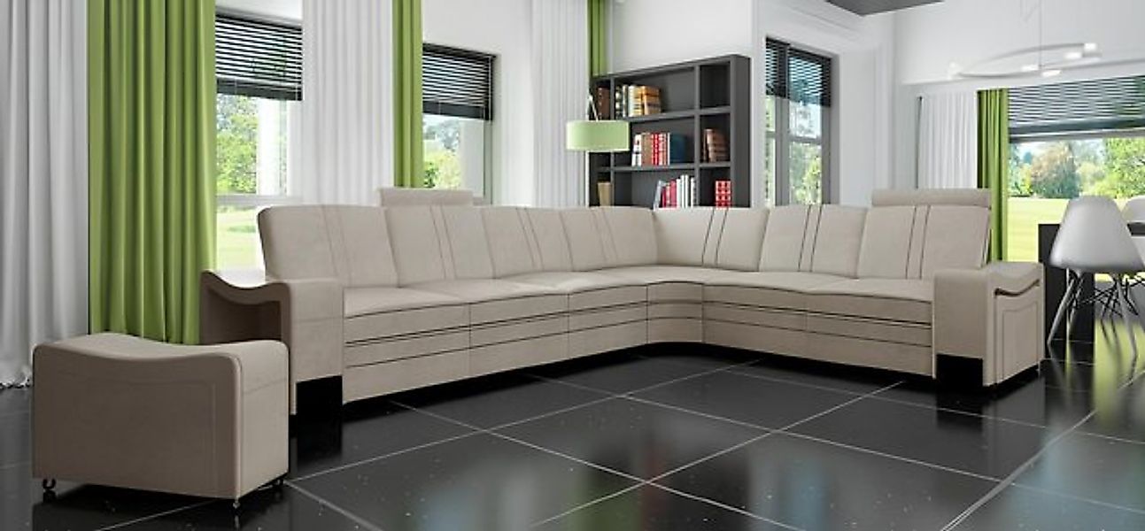 JVmoebel Ecksofa Stoffcouch Textil Polster Eckcouch Sofa mit USB Ecksofa Wo günstig online kaufen