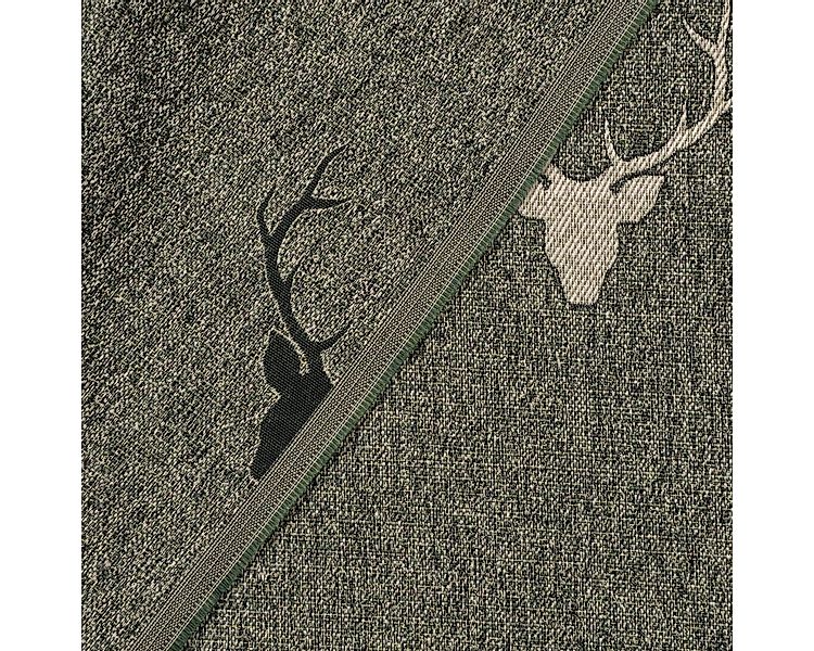 SCHÖNER LEBEN. Stoff Dekostoff Landhausstoff Wendestoff Hirschkopf Geweih g günstig online kaufen