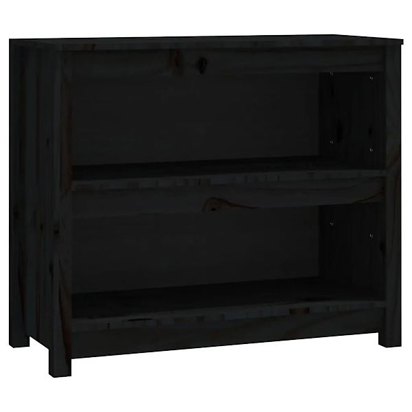 vidaXL Bücherregal Schwarz 80x35x68 cm Massivholz Kiefer 821678 günstig online kaufen