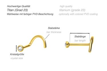 PIERCINGLINE Nasenpiercing Titan Nasenstecker Spirale FLACHE günstig online kaufen