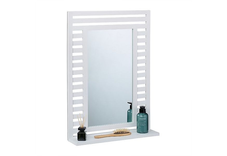 relaxdays Badspiegel mit Ablage in Weiß günstig online kaufen