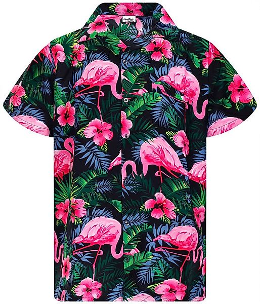 King Kameha Hawaiihemd Flamingo Flowers Funky Hawaii-Hemd Herren Kurzarm Fr günstig online kaufen