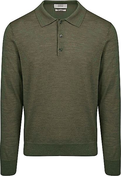 King Essentials The Robert Long Sleeve Poloshirt Merino Army Grün - Größe X günstig online kaufen