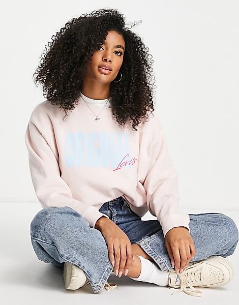 Levi's – Diana – Sweatshirt mit Logo und Rundhalsausschnitt in Rosa-Bunt günstig online kaufen